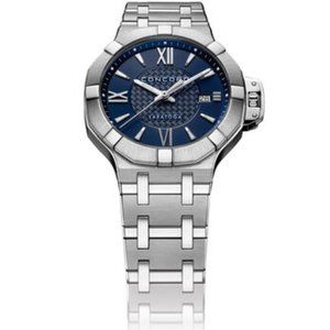 NEW! Concord Saratoga Swiss Luxury Watch BlueTextured Dial Ladies Quartz Watch